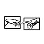 Wallity Hands Escultura de Pared de Metal Negra (2 Piezas)